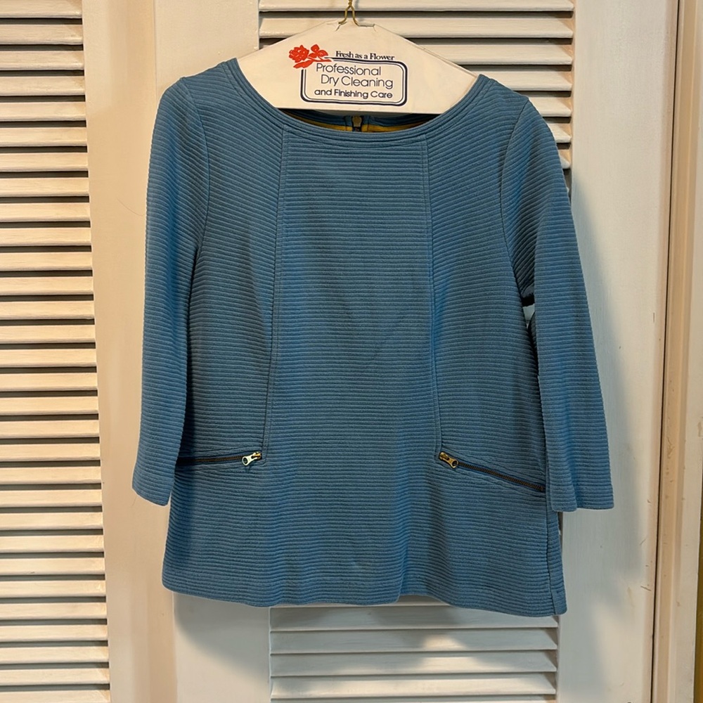 Boden 3/4 sleeve ottoman ribbed top